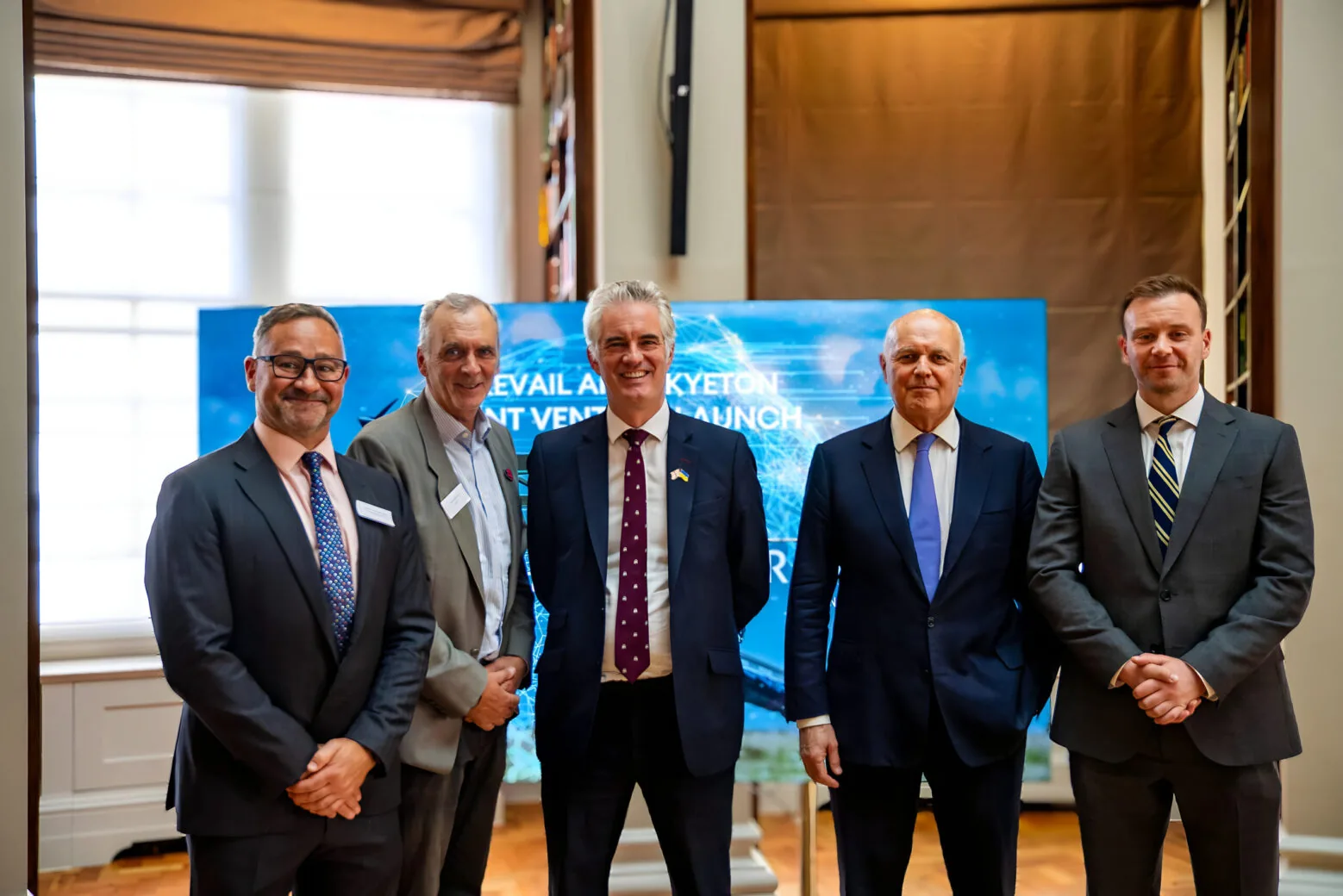 left to right justin hedges obe chris baxter james cartlidge mp sir iain duncan smith mp fred thomas mp. source prevail partners scaled 10