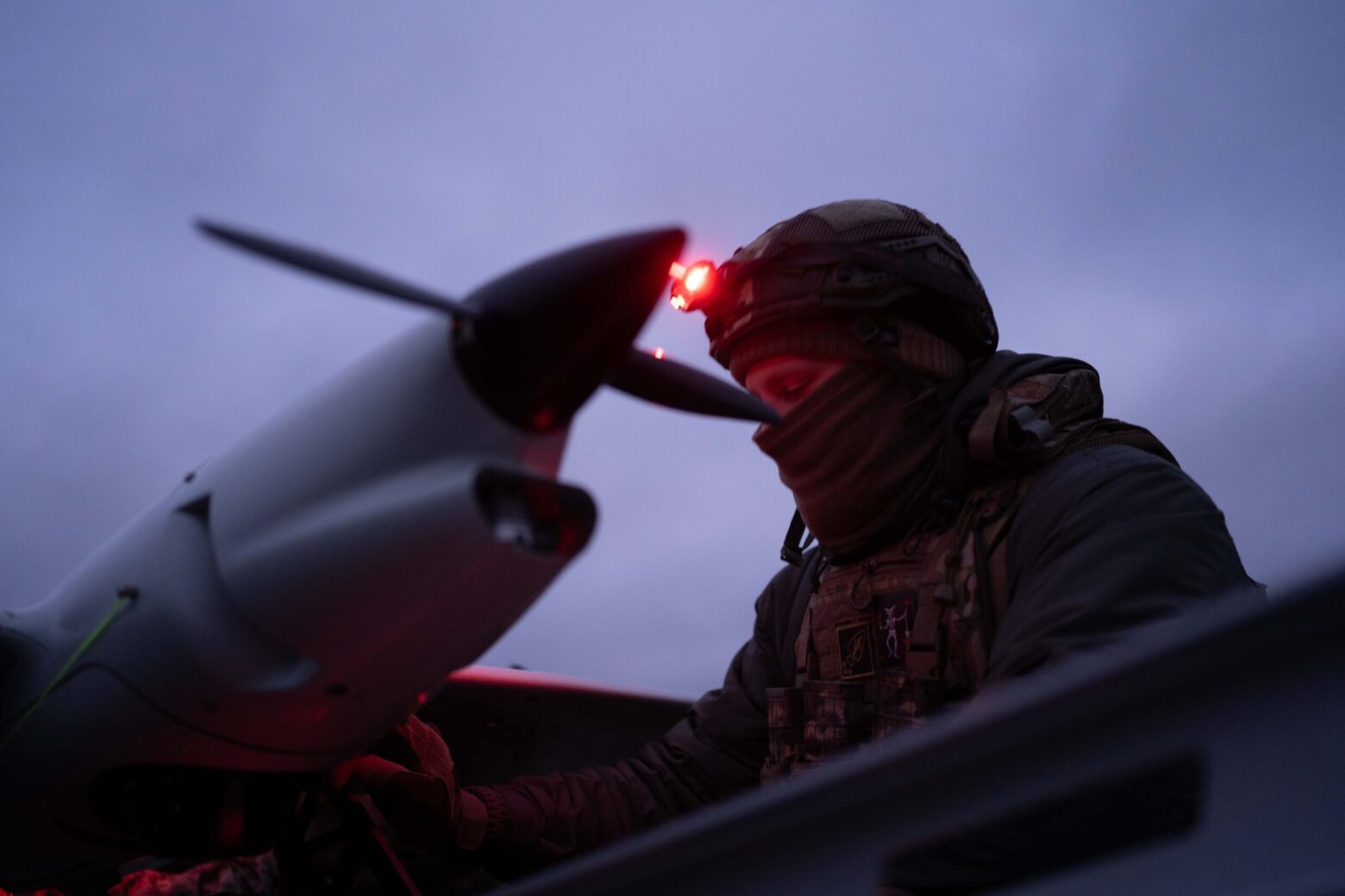 Raybird UAS crew member during pre flight preparation Source 424th SUSB Svarog